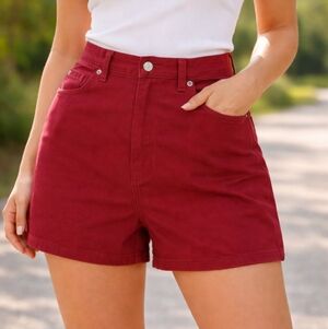 Faded Glory Burgundy High-Waisted Shorts Women’s Size 10 Casual Summer